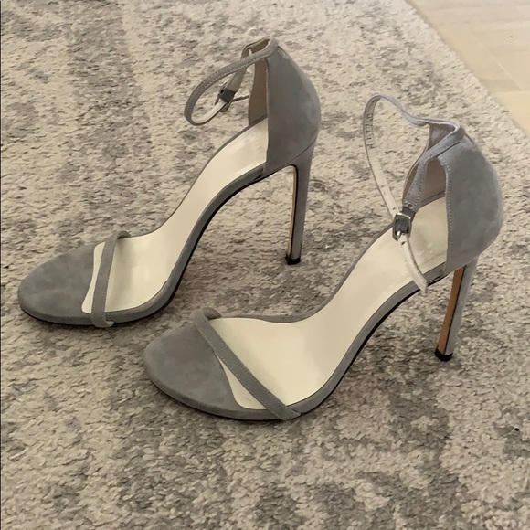 Stuart Weitzman Shoes - Stuart Weitzman gray suede nudist heel